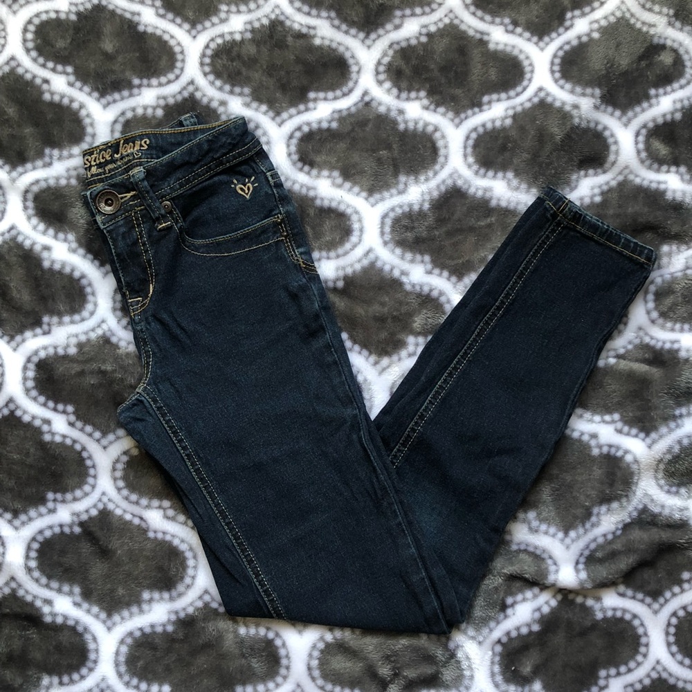 Girls Justice Dark Blue Skinny Jeans